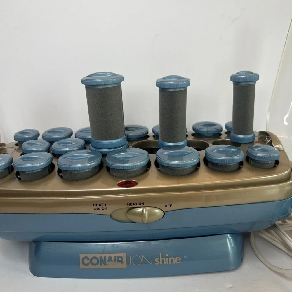Vintage 2003 Conair Ion Shine CHV26IR Hot Rollers Hair Setter 20 Rollers Clips